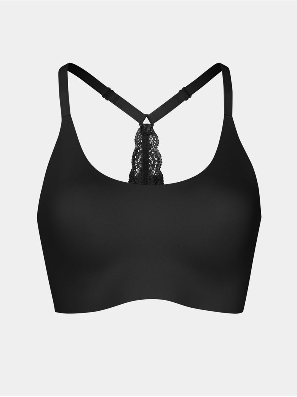 knix Lace-Racerback Seamless Bralette - Black
